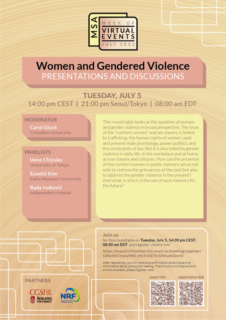 This round table looks at the question of women and gender violence in broad perspective. The issue of the 