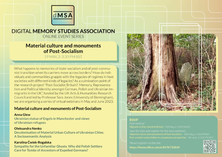 Material culture and monuments of Post-Socialism: dMSA Series of Webinars
